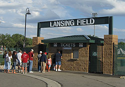 The entrance to Lansing Field is in left field