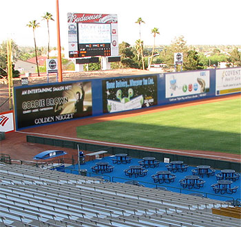 Aside from the left field party zone and tall outfield walls, very little is distinctive about Cashman Field