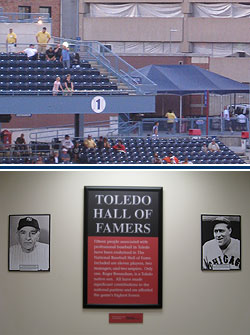 The only number retired by the Mud Hens is visible to everybody, but the Toledo Baseball History Wall can only be seen by suite holders