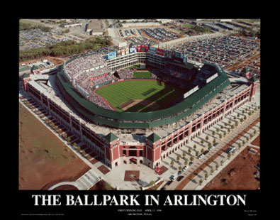Ballpark in Arlington aerial poster