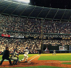 Hank Aaron Hitting #715 by Bill Purdom