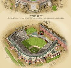 Ballparks of Baltimore illustrated poster