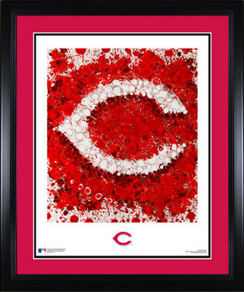 Framed and matted Reds logo art