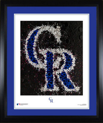 Framed and matted Rockies logo art