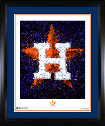 Framed and matted Astros logo art