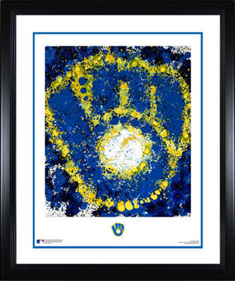 Framed and matted Brewers logo art