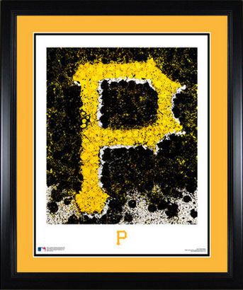 Framed and matted Pirates logo art