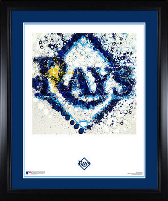 Framed and matted Rays logo art