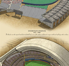 Ballparks of Toronto illustrated poster