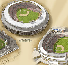 Ballparks of Washington illustrated poster