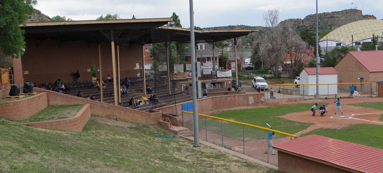 Central Park in Trinidad during a Pecos League game