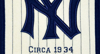 1934 era Yankees logo on team heritage banner