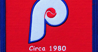 1980 era Phillies logo on team heritage banner