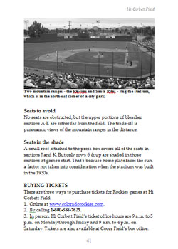Arizona Spring Training Ballpark Guide sample page
