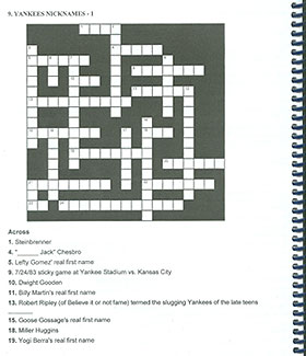 Yankees Nicknames crossword puzzle