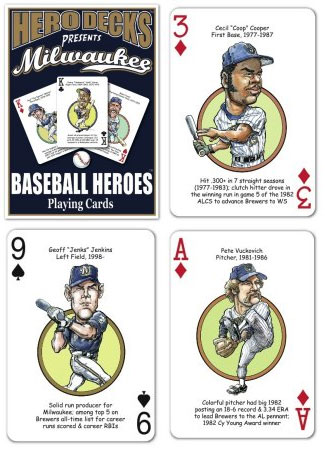 Milwaukee Brewers baseball heroes playing cards