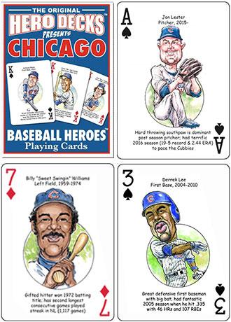 Chicago Cubs baseball heroes playing cards