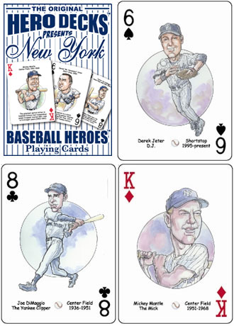New York Yankees baseball heroes playing cards