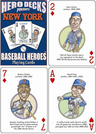 New York Mets baseball heroes playing cards