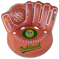 A's inflatable baseball glove chair