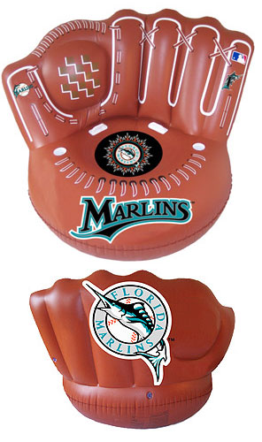 Florida Marlins inflatable glove chairs