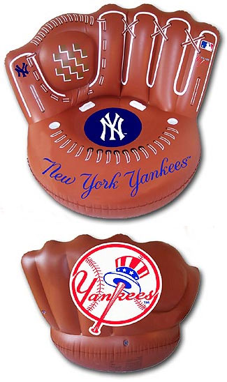Yankees inflatable glove chairs