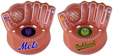 Inflatable baseball glove chairs