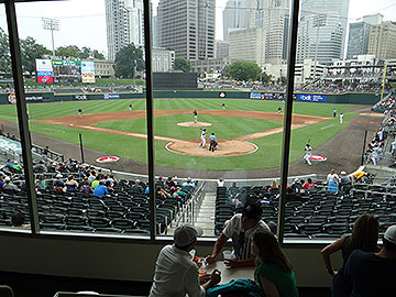 View from within the Home Plate Club at BB&T Ballpark in Charlotte