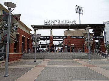 The main entrance at BB&T Ballpark