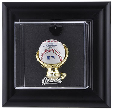 Astros single baseball wall mounted display case