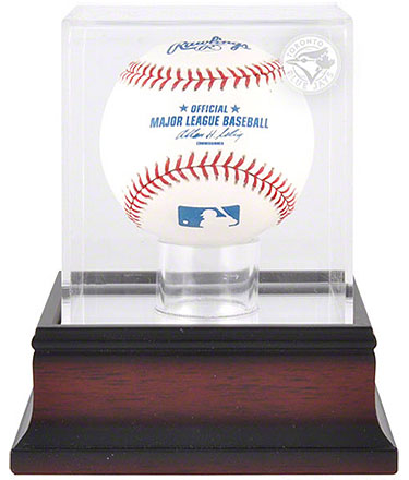 Blue Jays single baseball antique mahogany display case