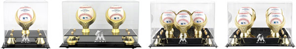Marlins Golden Classic baseball display cases