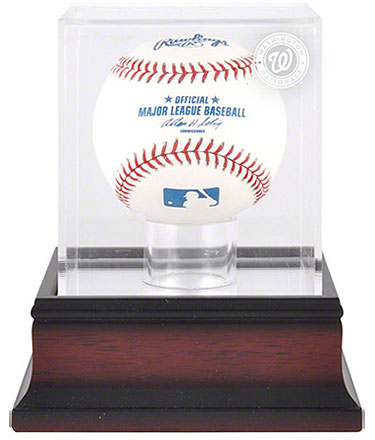 Nationals single baseball antique mahogany display case