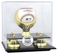 A's baseball display cases