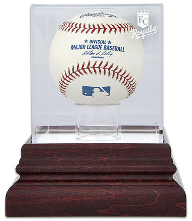 Royals single baseball antique mahogany display case