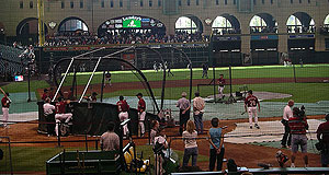 Batting practice in Houston