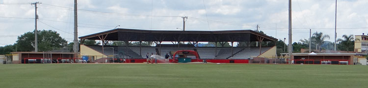 Henley Field grandstand and dugouts