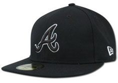 Braves fitted black hat
