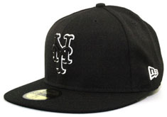 Mets fitted black hat