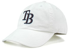 Rays fitted white hat