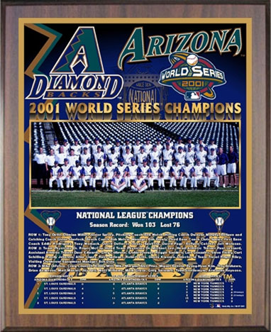 2001 Arizona Diamondbacks championship plaque