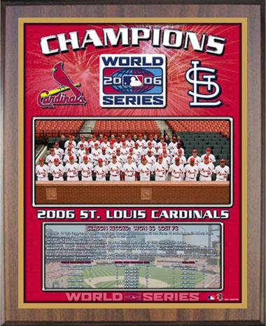 2006 St. Louis Cardinals World Champions Healy Plaque