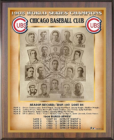 1908 Chicago Cubs championship plaque