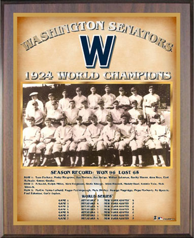 1924 Washington Senators championship plaque