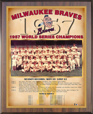 1957 Milwaukee Braves championship plaque