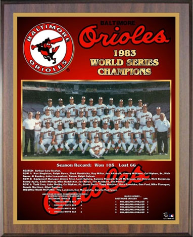 1983 Baltimore Orioles championship plaque