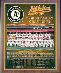 1989 A's World Champions Healy plaque