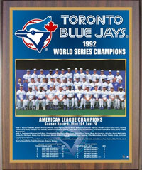 1992 Blue Jays World Champions Healy plaque