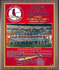 1982 Cardinals World Champions Healy plaque