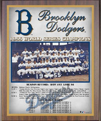 1955 Dodgers World Champions Healy plaque